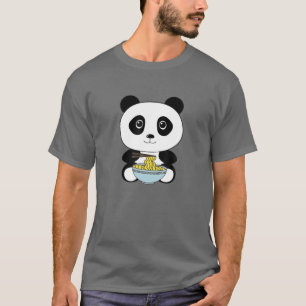 Kawaii Ramen Cute Anime Panda Japansk Pho Noodles T Shirt