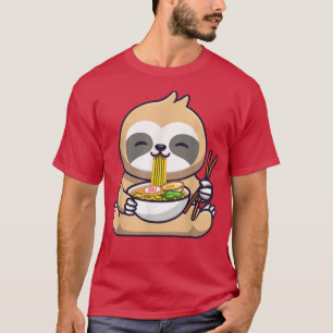 Kawaii Ramen Cute Anime Sloths Otaku Japansk nood T Shirt