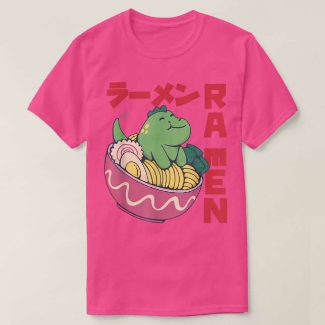 Kawaii Ramen Dinosaur T Shirt (Design framsida)