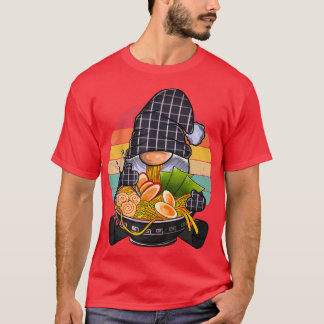 Kawaii Ramen Gnome, Japanska Neko Noodle Funny Ani T Shirt