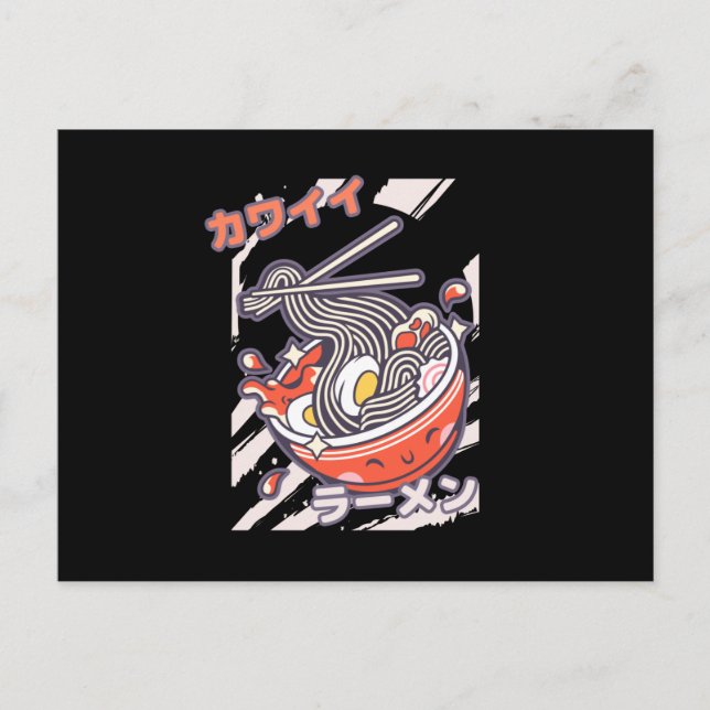 Kawaii Ramen nodels Vykort (Framsida)