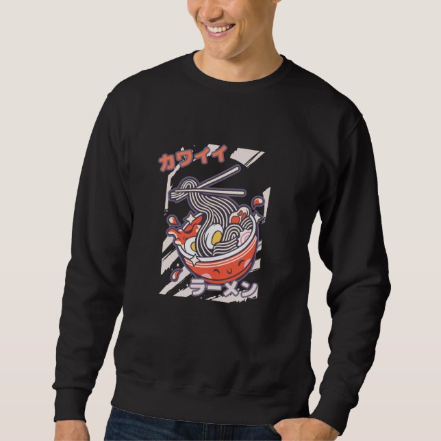 Kawaii Ramen nudlar Lång Ärmad Tröja (Framsida)