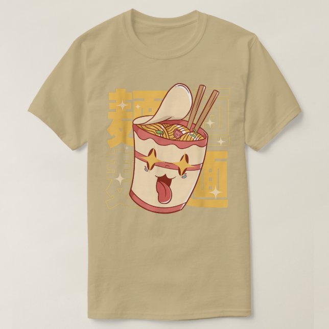 Kawaii Ramen - Retro Japanska Noodle Soppa T Shirt (Design framsida)