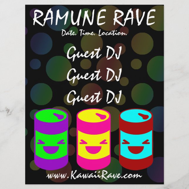 Kawaii Ramune Rave Anpassad Flyer (Framsidan)