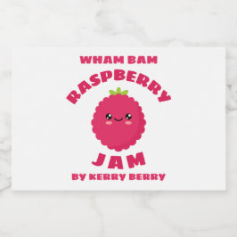 Kawaii Raspberry Sylt Mat Etiketter