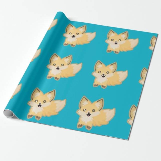 Kawaii räv presentpapper (Utrullad)