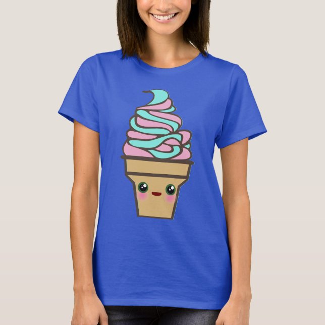Kawaii Rave Ice Cream Cone Rainbow Tie Dye Tee (Framsida)