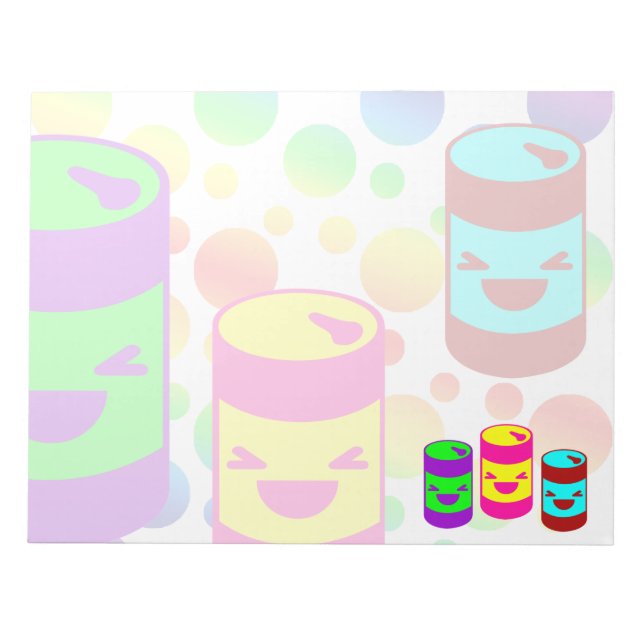 Kawaii Rave Läskburk Bubblor Anteckningsblock (Framsida)