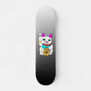 Kawaii Rave Lucky Cat Maneki Neko Mini Skateboard Bräda 18,7 Cm