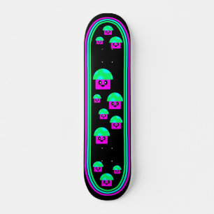 Kawaii Rave Neon MushRums Skateboard Bräda 19,5 Cm