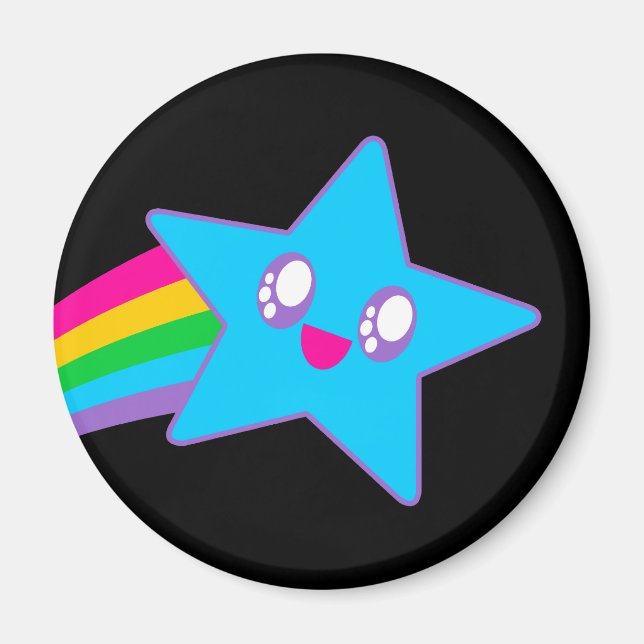 Kawaii Rave Neon Star Rainbow Magnet (Framsidan)