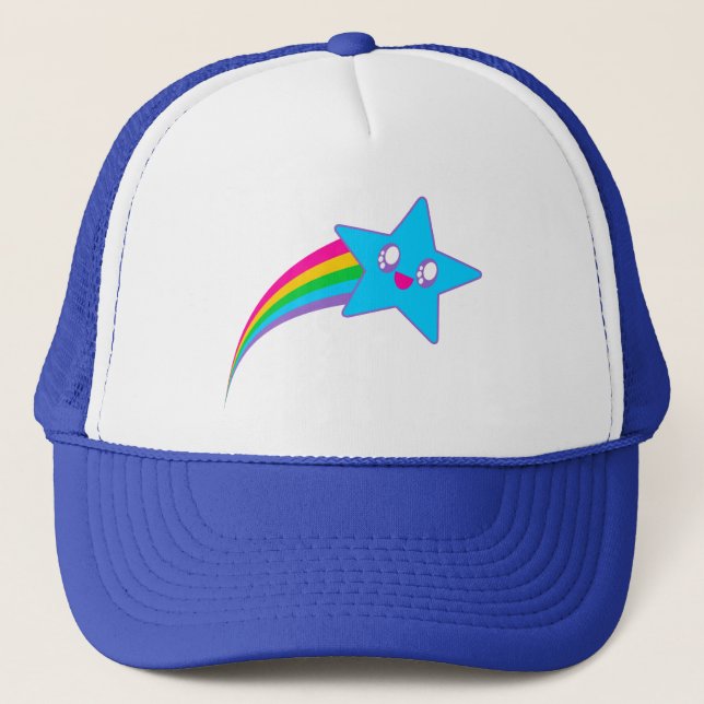 Kawaii Rave Neon Star Rainbow Truckerkeps (Framsida)