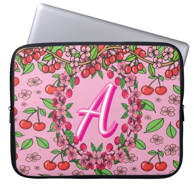 Kawaii Red Cherry Vibes Cute Girly Aesthetic Laptop Fodral (Framsidan)