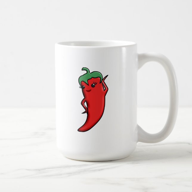 Kawaii Red Hot Pepper Diva Kaffemugg (Höger)