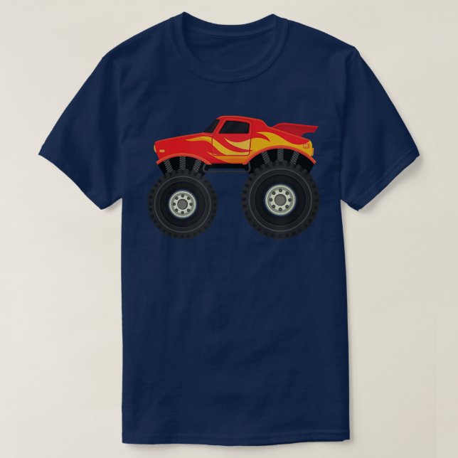 Kawaii Red Monster Lastbil Coola Trucking Lera Cru T Shirt (Design framsida)