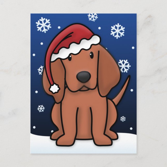 Kawaii Redbone Coonhound julvykort Helg Vykort (Framsida)