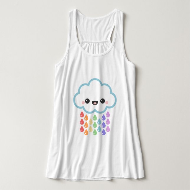 Kawaii regnar molnet linne med racerback  (Design framsida)