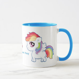 Kawaii regnbågeponny - personlig mugg