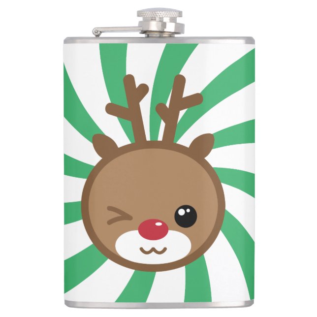 Kawaii Reindeer Flask Fickplunta (Framsidan)