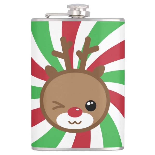 Kawaii Reindeer Flask Fickplunta (Framsidan)