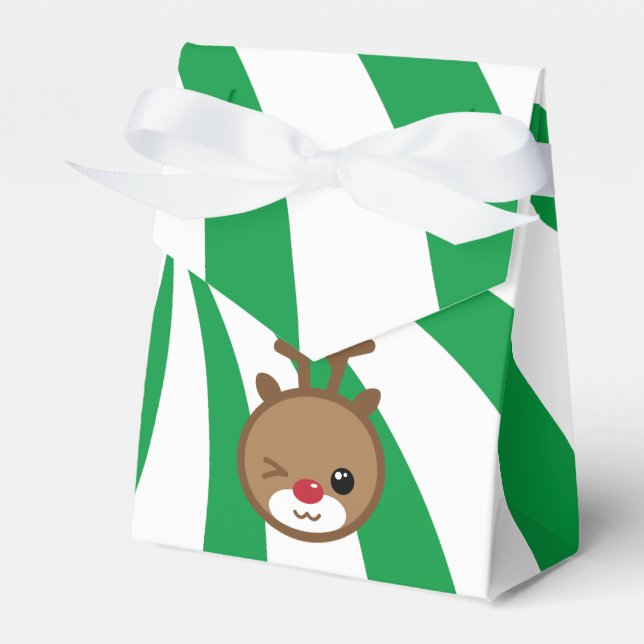 Kawaii Reindeer Gift Favor Box Presentaskar (Framsidan Sidan)