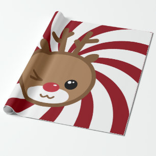 Kawaii Reindeer Gift Wrap Presentpapper