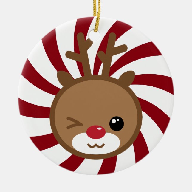 Kawaii Reindeer jul Ornament (Framsidan)