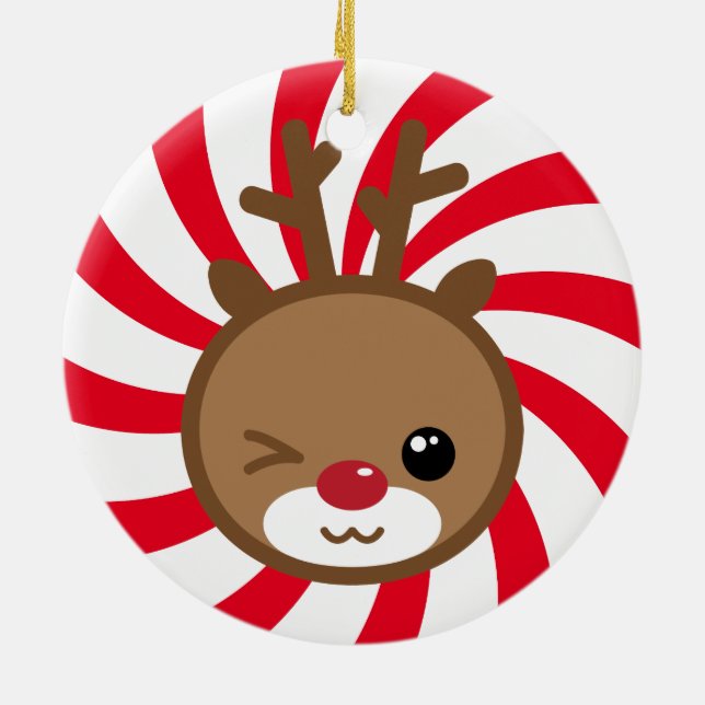 Kawaii Reindeer jul Ornament (Baksidan)