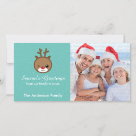 Kawaii Reindeer julfotoport Julkort