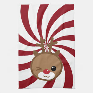 Kawaii Reindeer Kitchen Towel Kökshandduk