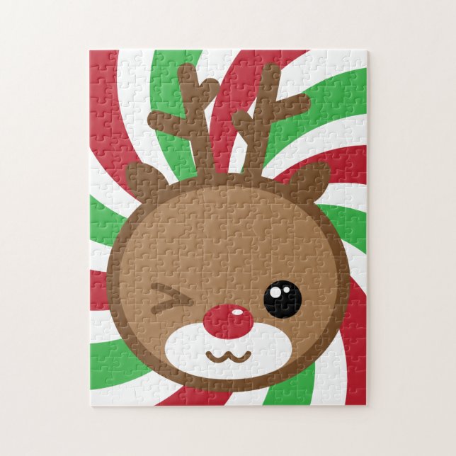 Kawaii Reindeer Puzzle Pussel (Vertikal)