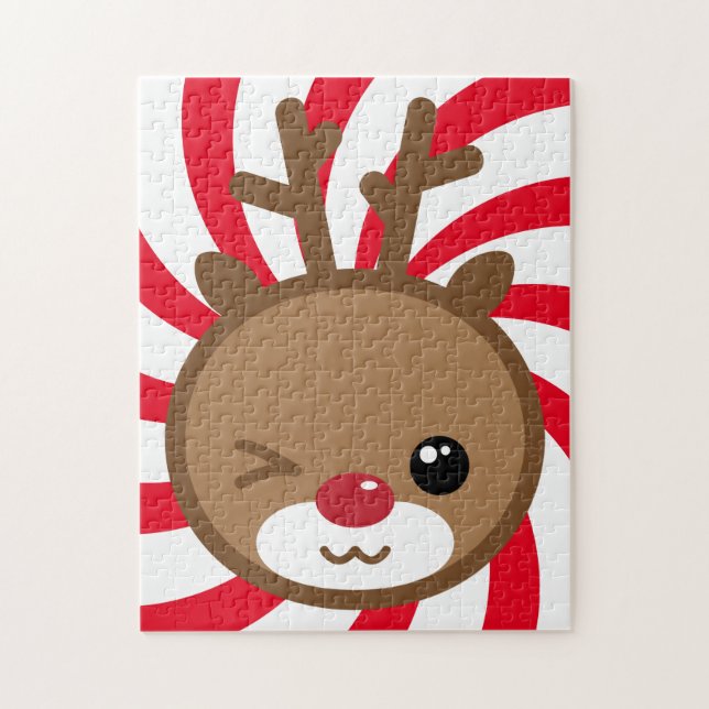 Kawaii Reindeer Puzzle Pussel (Vertikal)