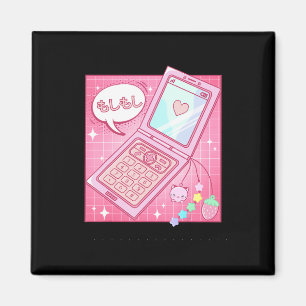 Kawaii Retro 90s Japansk Y2K Vänd Mobil Magnet