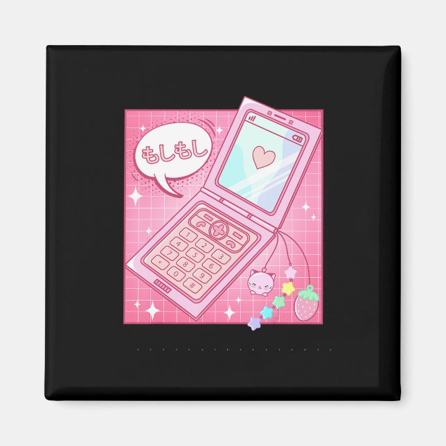 Kawaii Retro 90s Japansk Y2K Vänd Mobil Magnet (Framsidan)