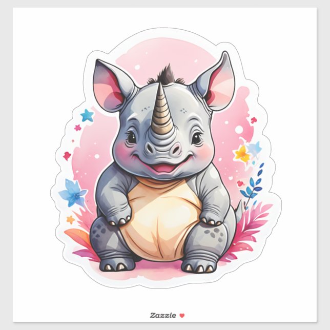Kawaii Rhino Klistermärken (Ark)