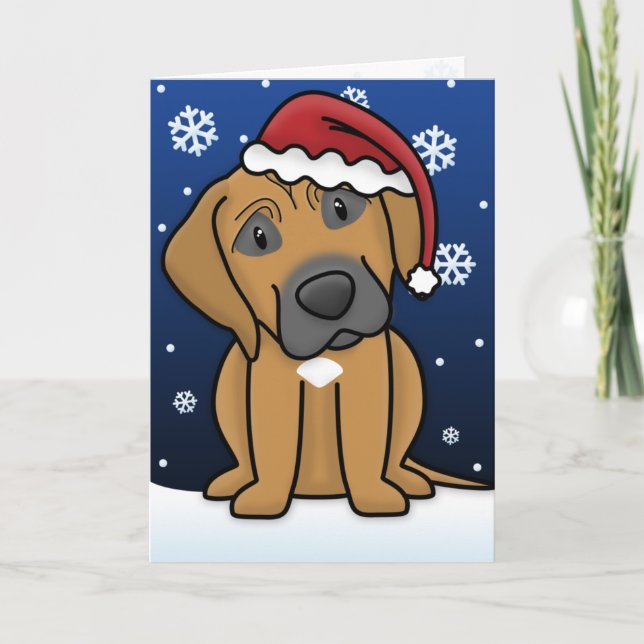 Kawaii Rhodesian Ridgeback julkort Helgkort (Framsida)
