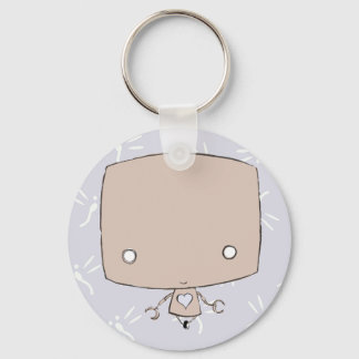 Kawaii Robot (lila firefly print) Nyckelring