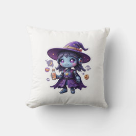 Kawaii Robot Witch Girl Cute Magic Tech Decor Kudde