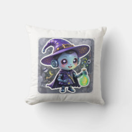Kawaii Robot Witch Halloween Dekorativ kudde