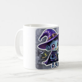 Kawaii Robot Witch Mugg Cute Halloween Coffee Kopp