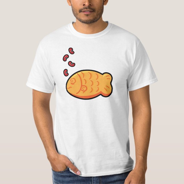 Kawaii röd bönaTaiyaki japan Fisk-formad tårta Tee (Framsida)