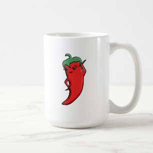Kawaii röd het peppar diva kaffemugg