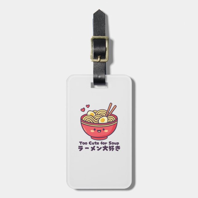 Kawaii Röd Ramen-skål Bagagebricka (Vertikal Framsida)
