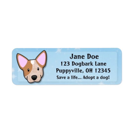 Kawaii röda Heeler Returadress Etikett