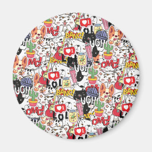 kawaii rolig husdjur design - söt djurälskare magnet