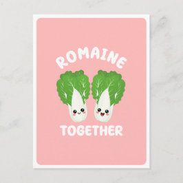 Kawaii Romaine Lettuce par Vegetable Food Pun Vykort