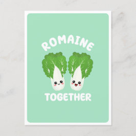  Kawaii romansklöverpar vegetabilisk mat-pun  Vykort