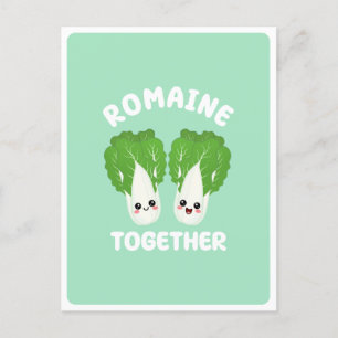 Kawaii romansklöverpar vegetabilisk mat-pun Vykort