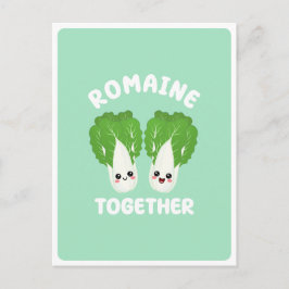  Kawaii romansklöverpar vegetabilisk mat-pun  Vykort