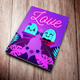 Kawaii Romantic Cactus Spiral Notebook